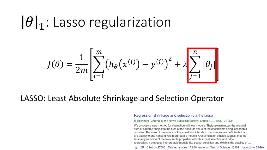 1 lasso regularization
