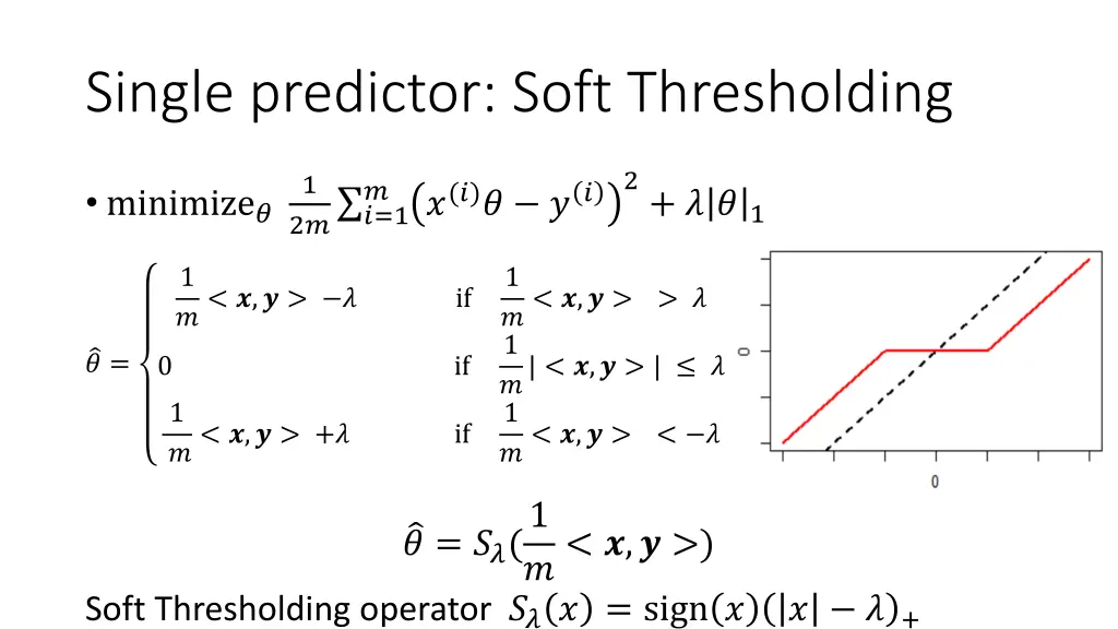 single predictor soft thresholding