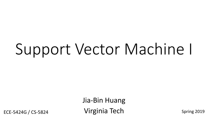 support vector machine i