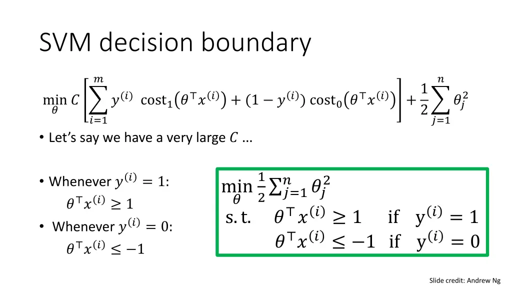 svm decision boundary