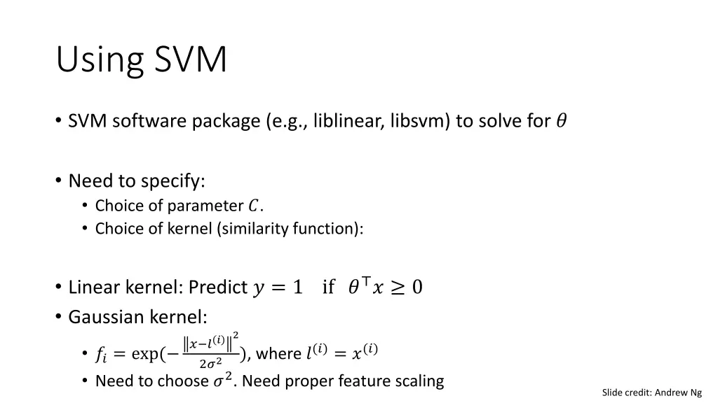 using svm