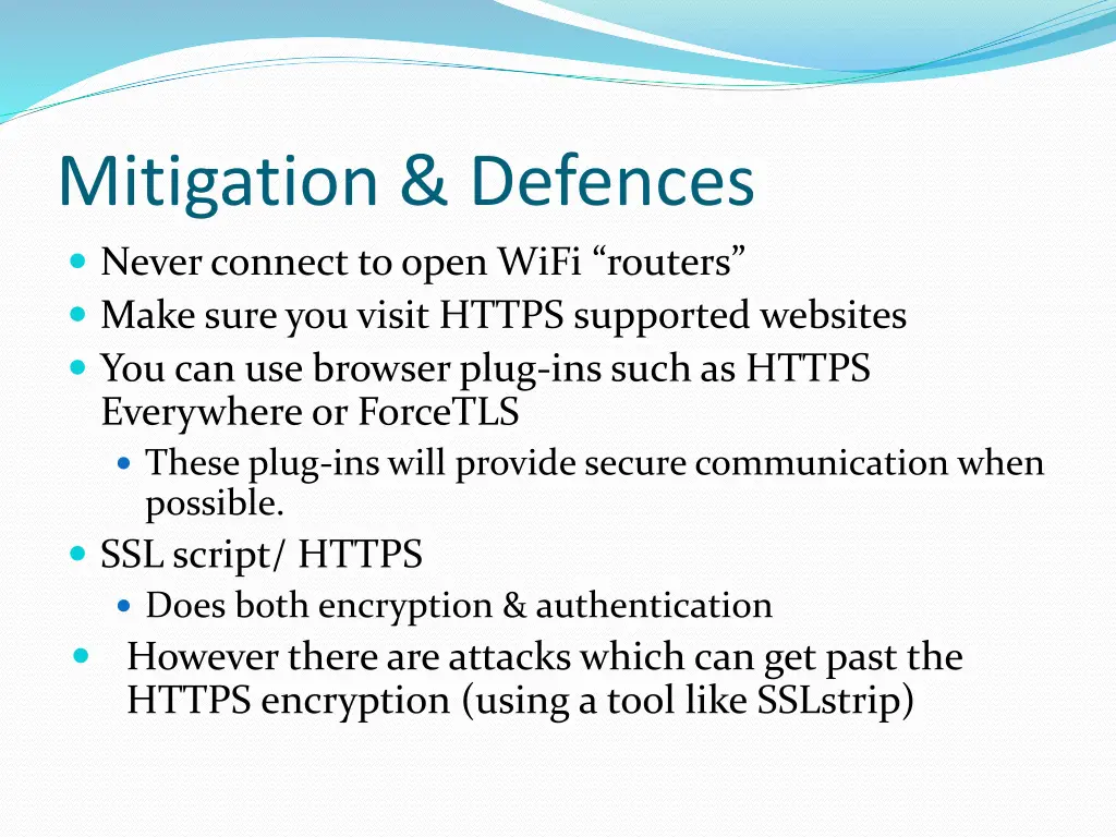 mitigation defences never connect to open wifi