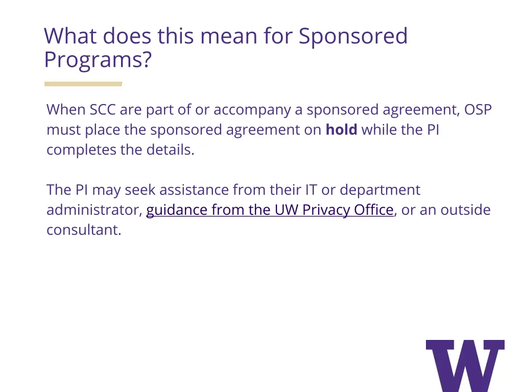 what does this mean for sponsored programs