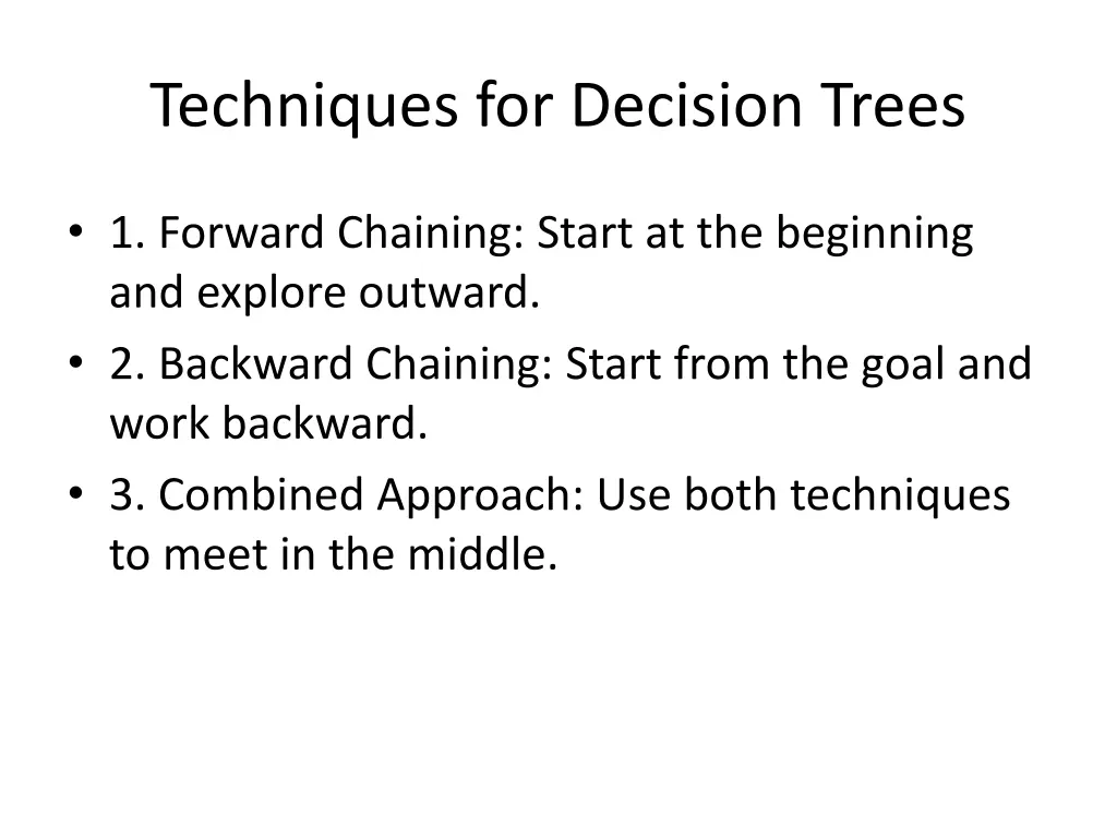 techniques for decision trees