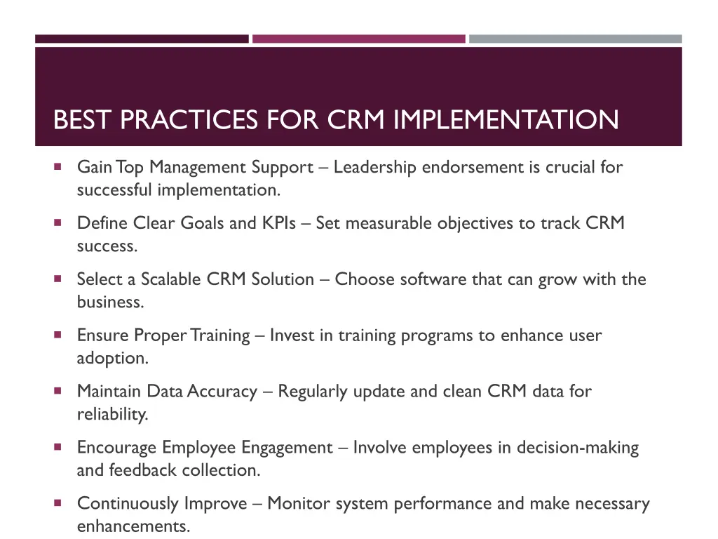 best practices for crm implementation