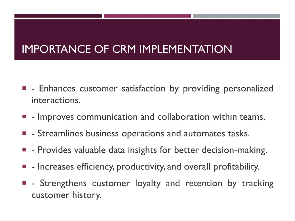 importance of crm implementation
