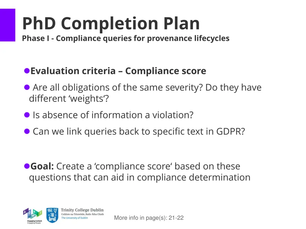 phd completion plan phase i compliance queries 2