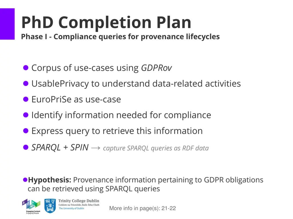 phd completion plan phase i compliance queries