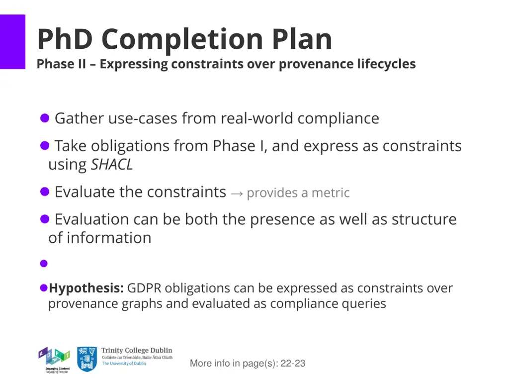 phd completion plan phase ii expressing