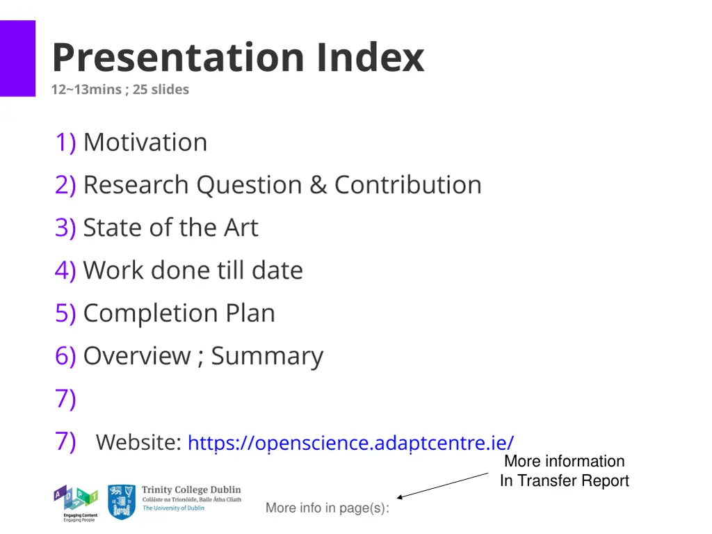 presentation index 12 13mins 25 slides