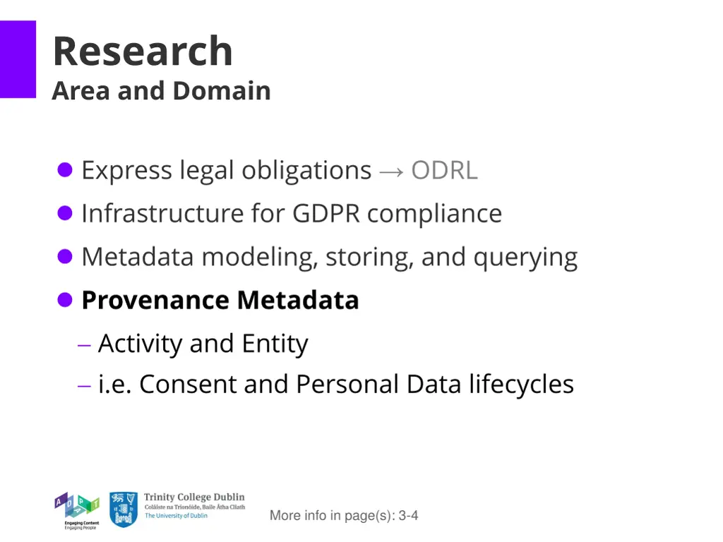 research area and domain