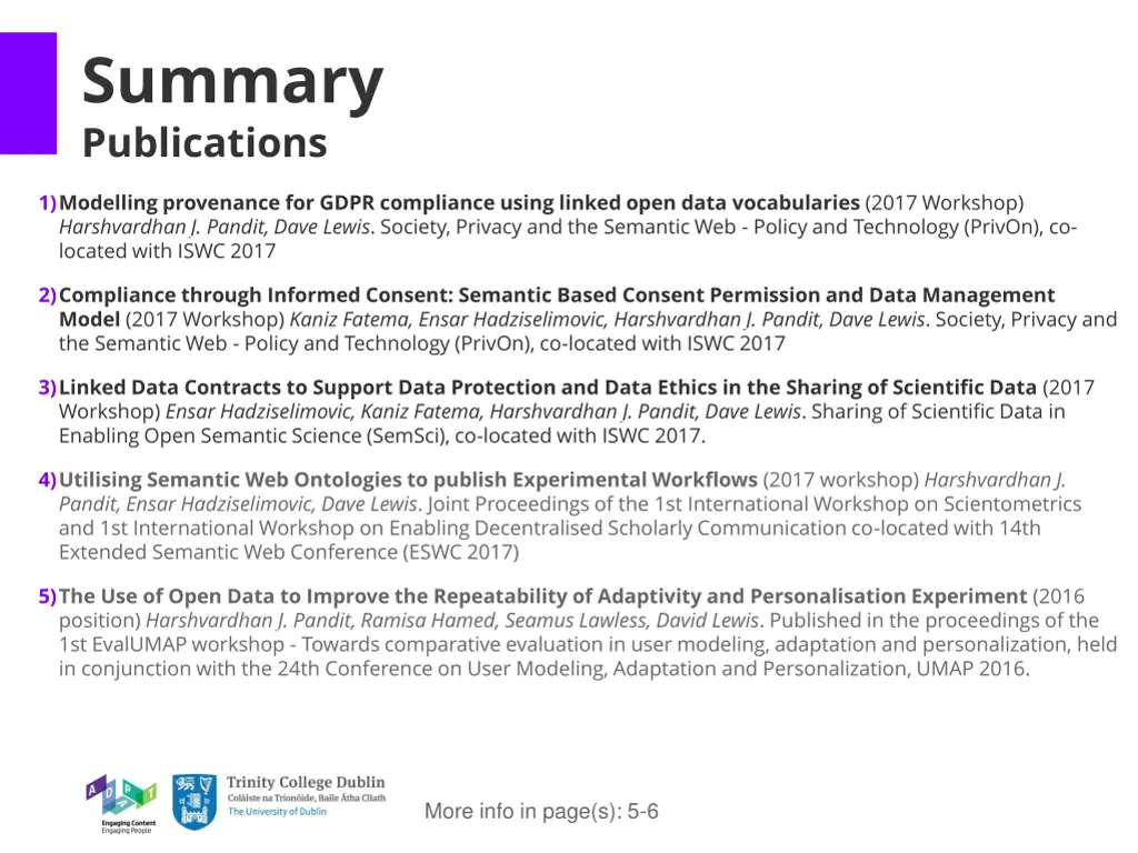 summary publications