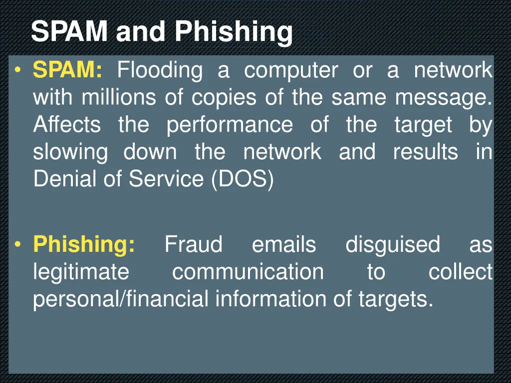 spam and phishing spam flooding a computer