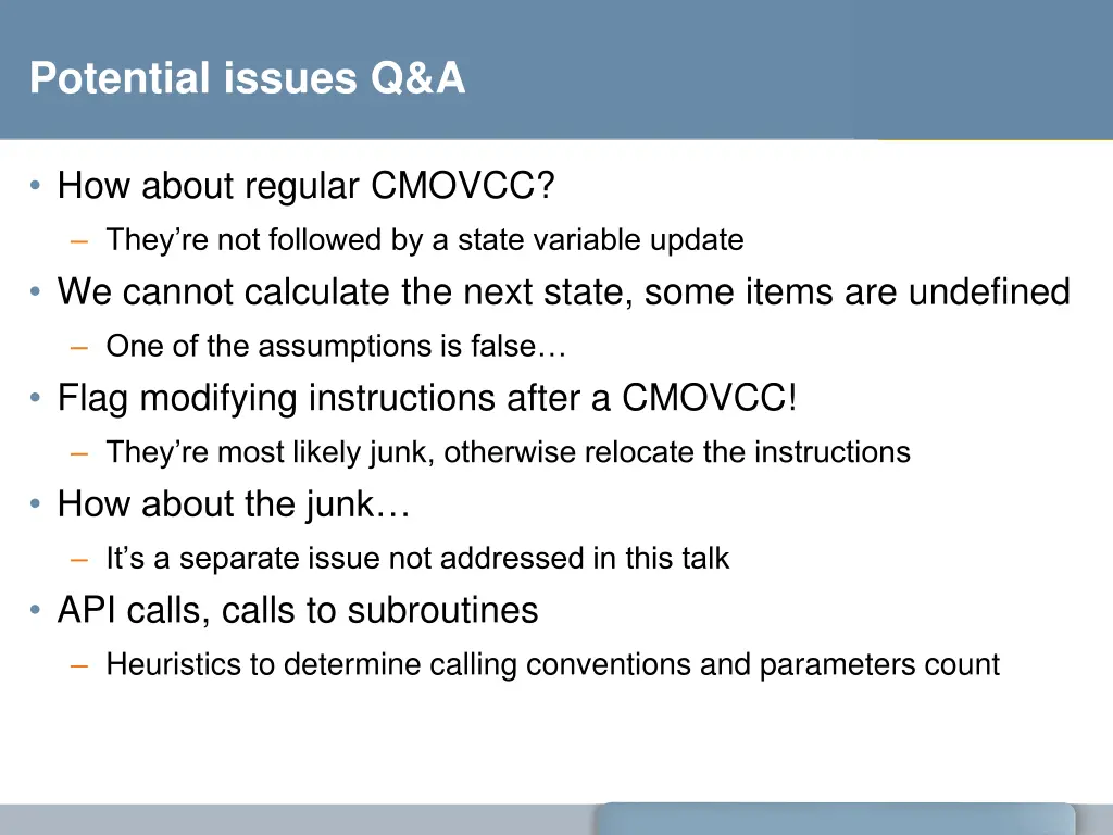 potential issues q a