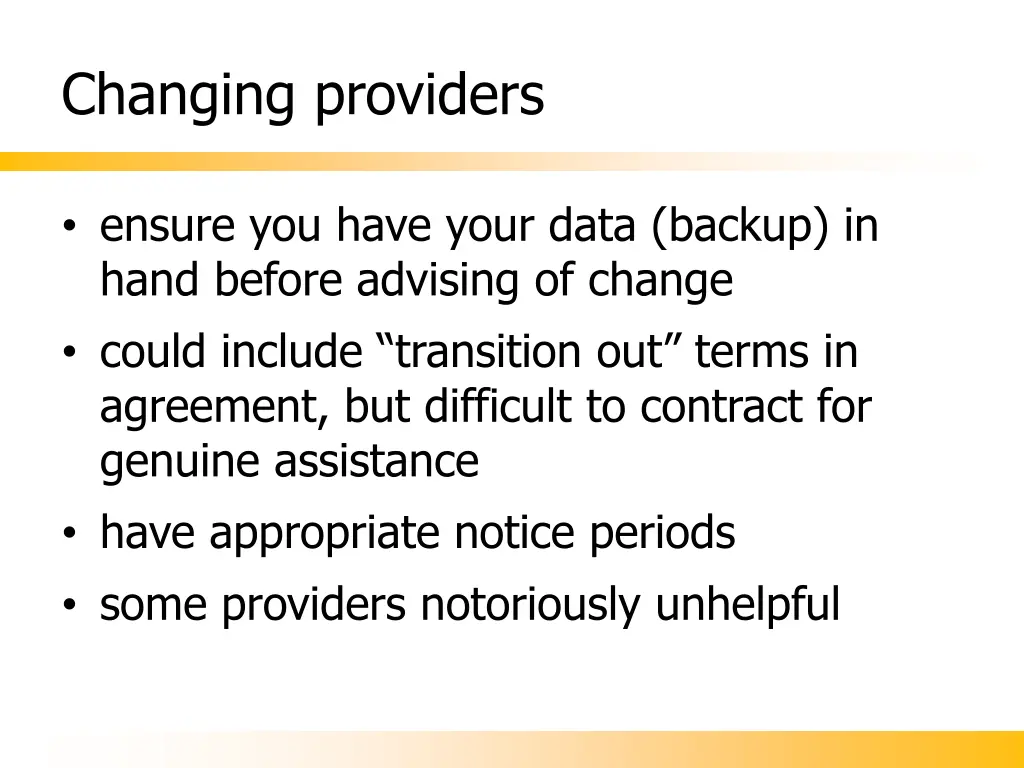 changing providers