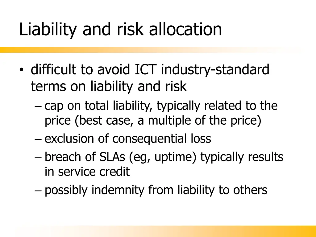 liability and risk allocation