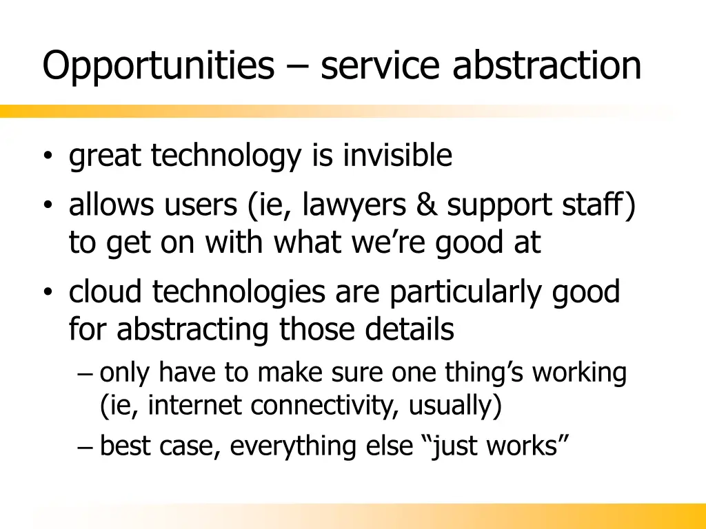 opportunities service abstraction