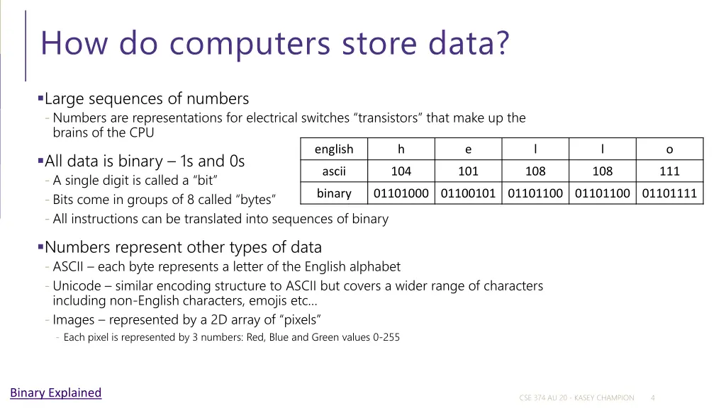 how do computers store data