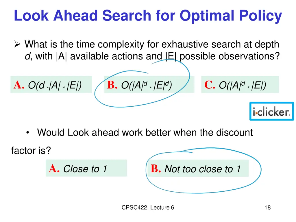 look ahead search for optimal policy 1
