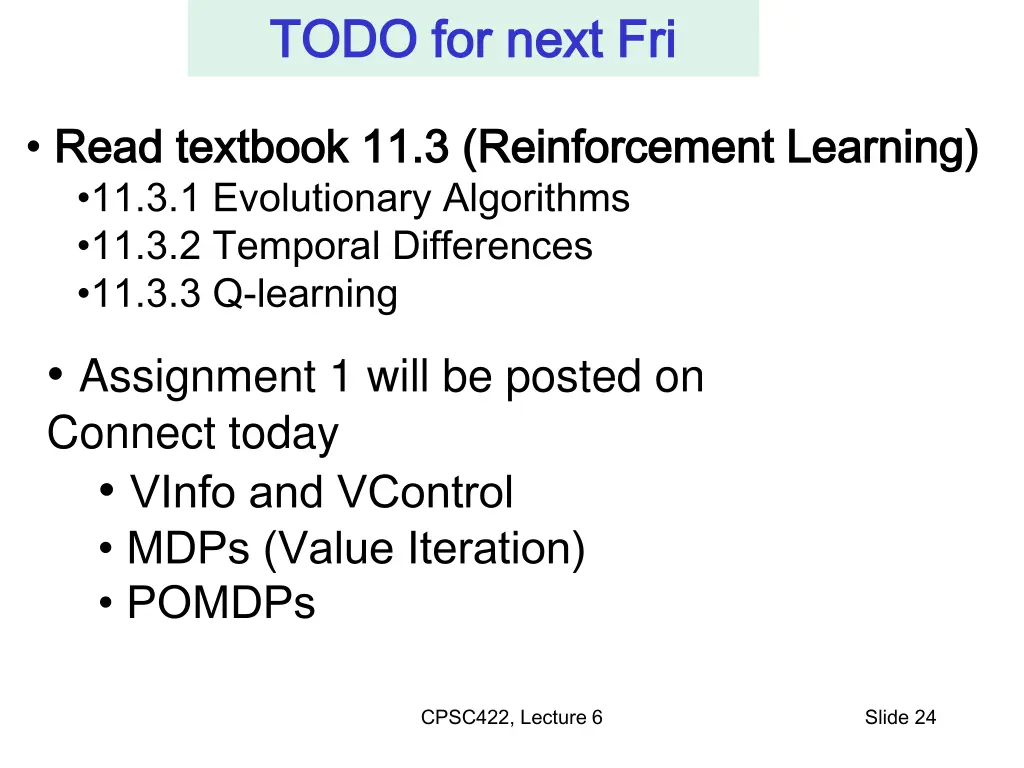 todo for todo for next fri