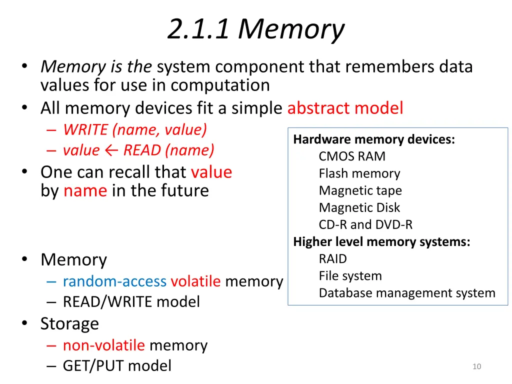 2 1 1 memory