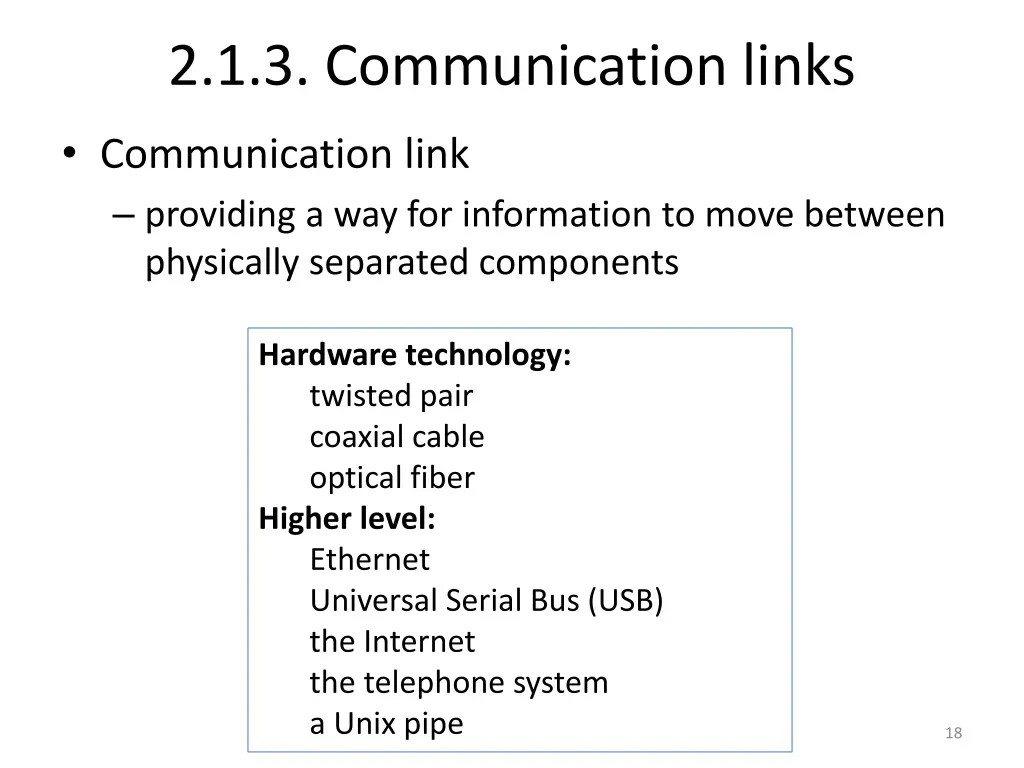 2 1 3 communication links