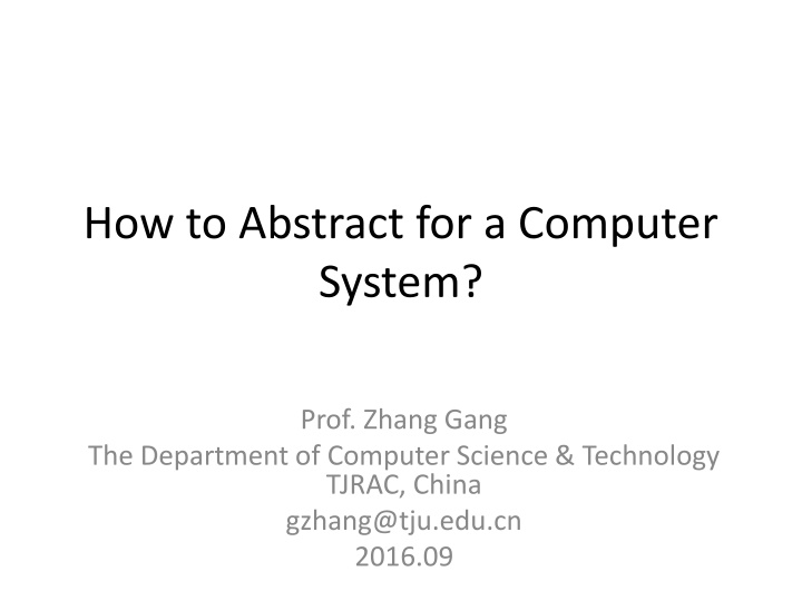 how to abstract for a computer system