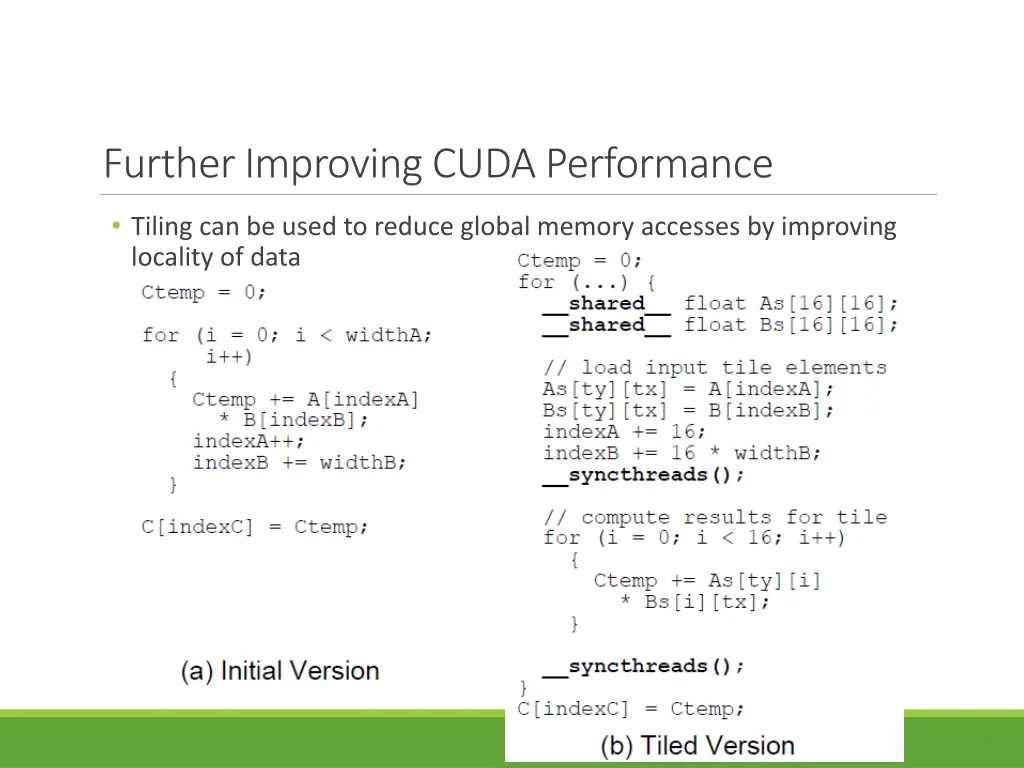 further improving cuda performance