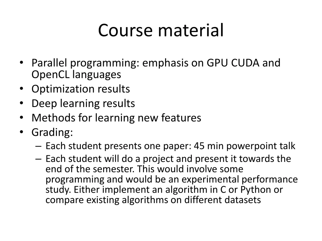 course material