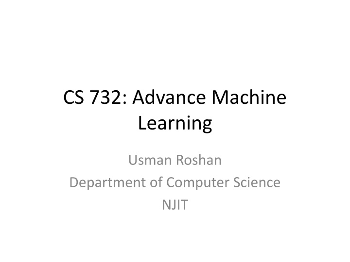 cs 732 advance machine learning