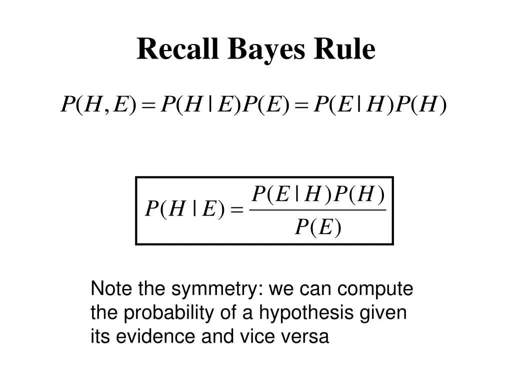recall bayes rule