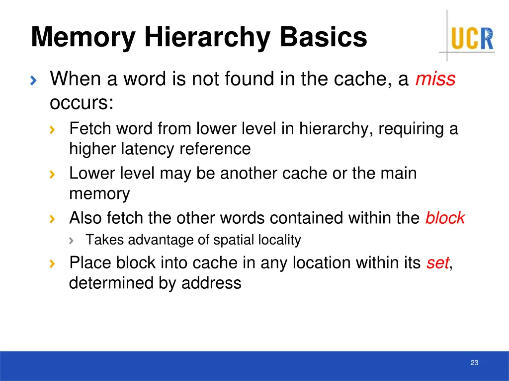 memory hierarchy basics