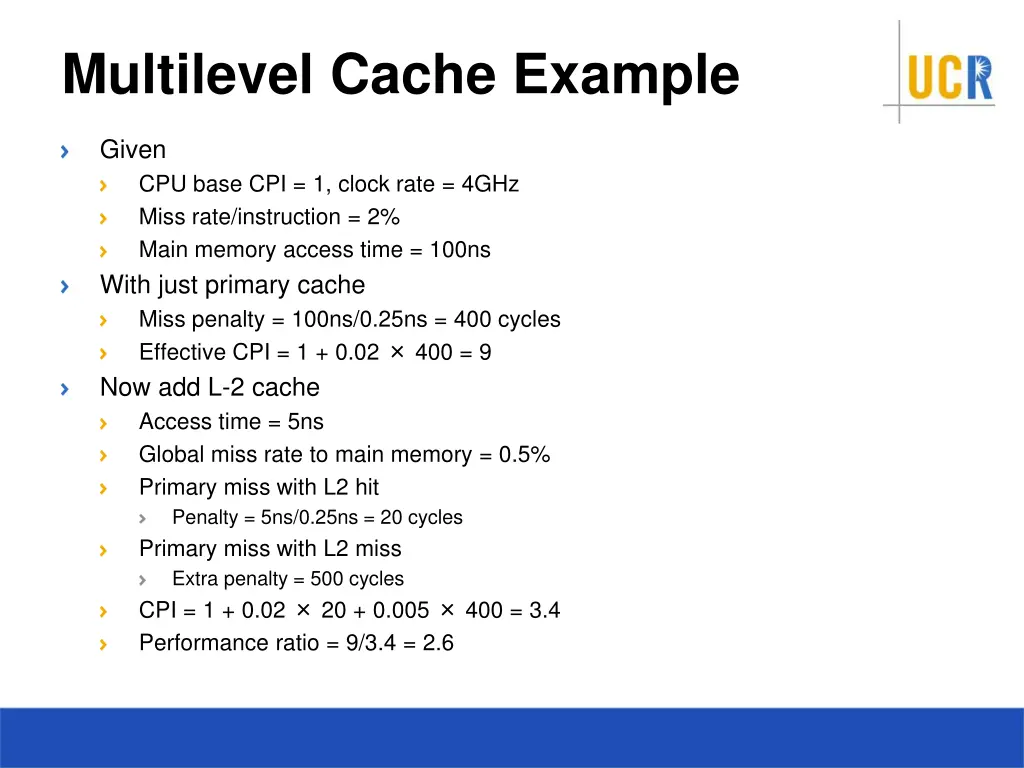 multilevel cache example