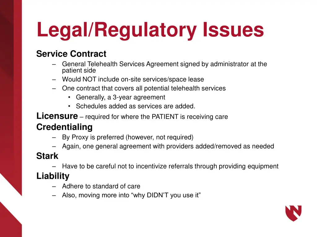 legal regulatory issues