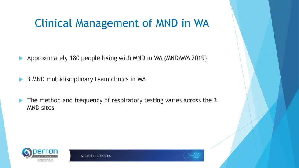 clinical management of mnd in wa