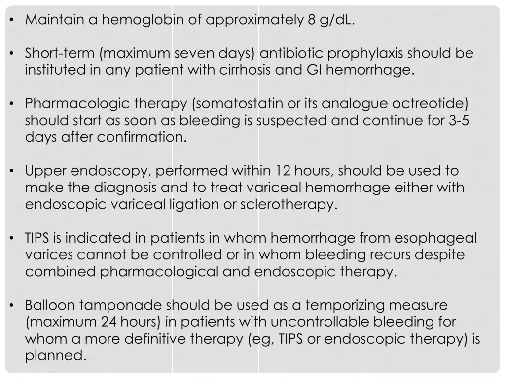 maintain a hemoglobin of approximately 8 g dl