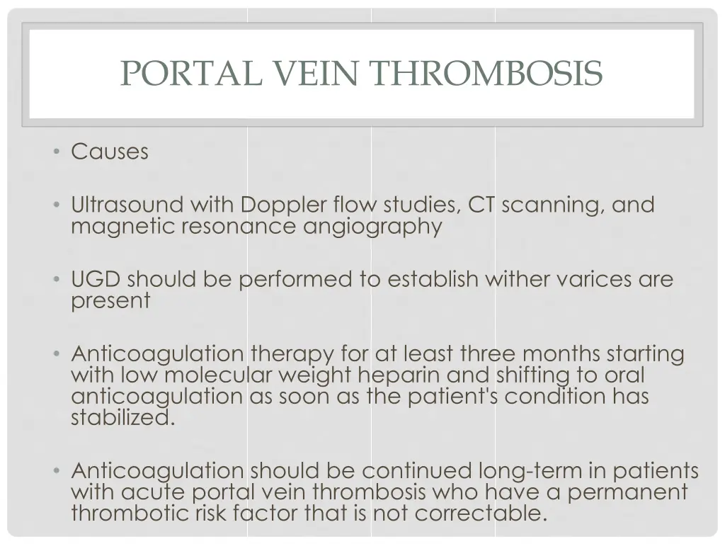 portal vein thrombosis