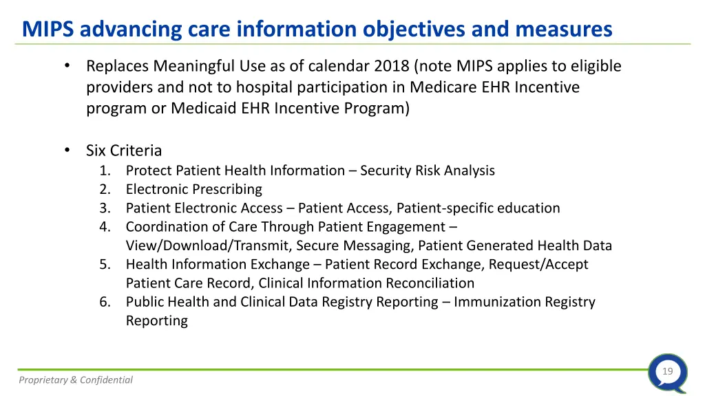 mips advancing care information objectives