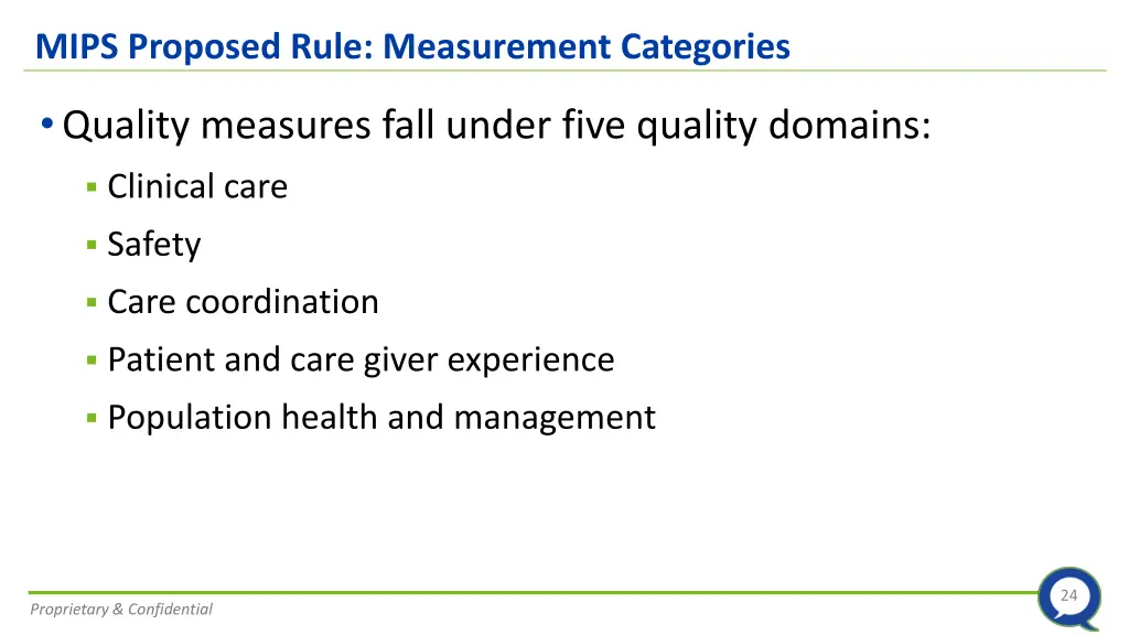 mips proposed rule measurement categories