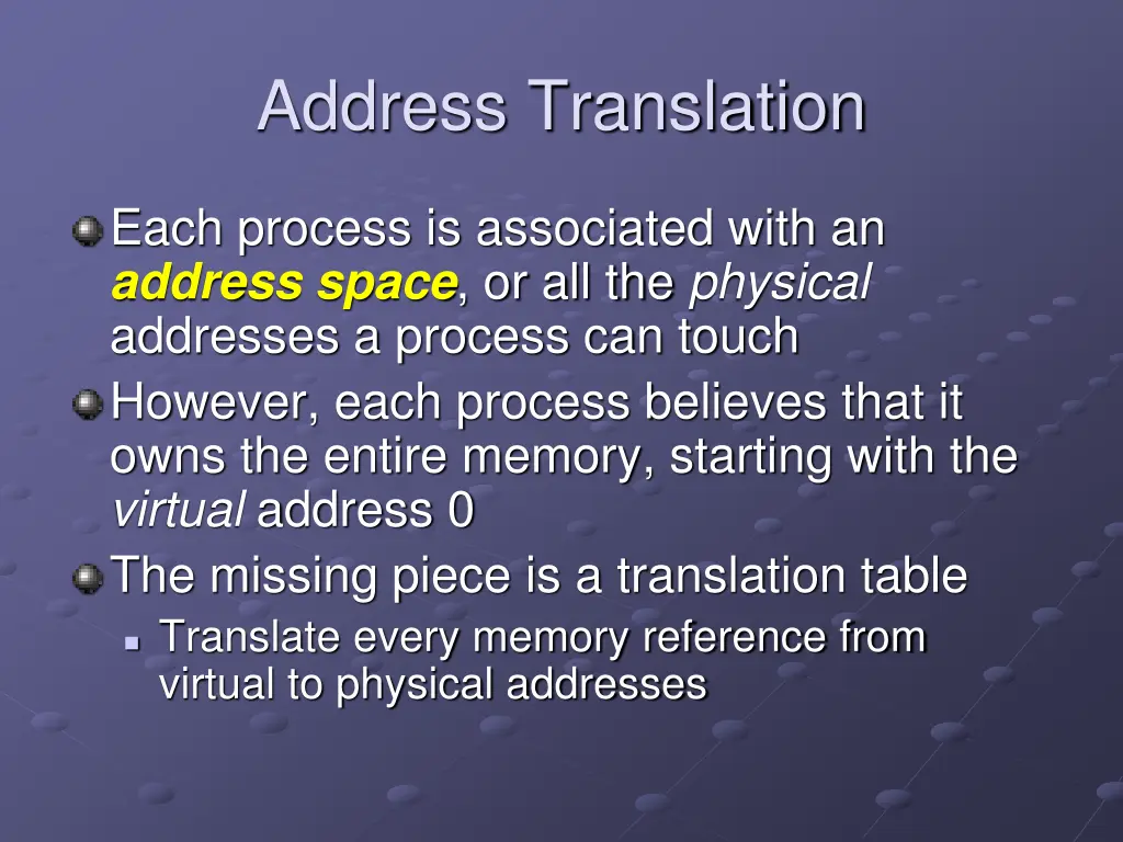 address translation