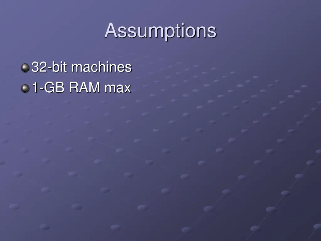 assumptions