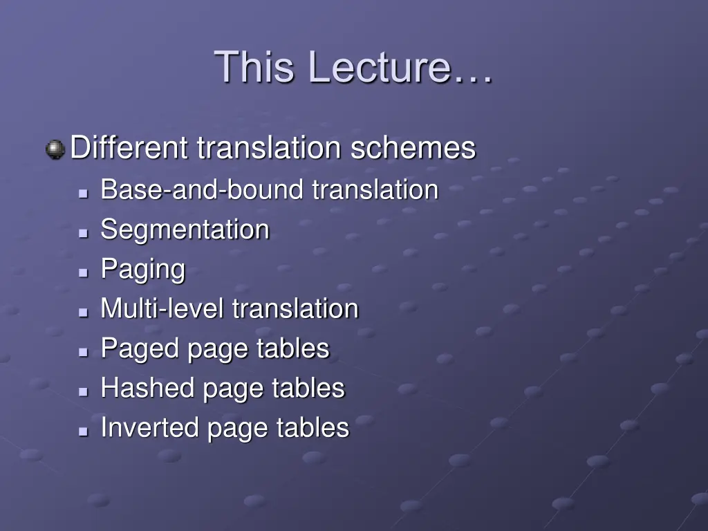 this lecture