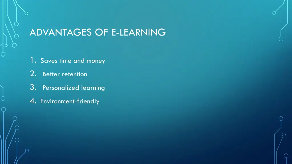 advantages of e learning