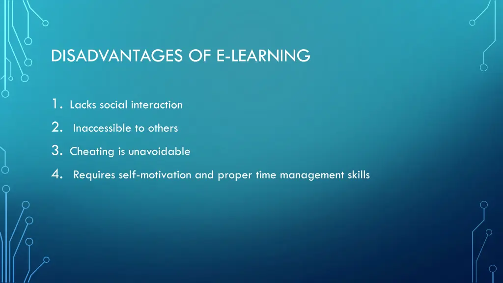 disadvantages of e learning