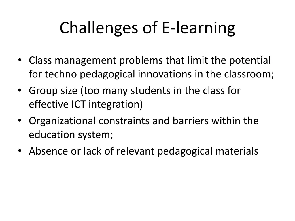 challenges of e learning 1