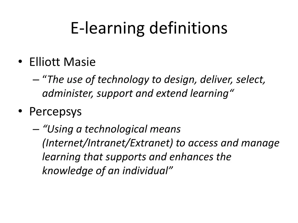 e learning definitions