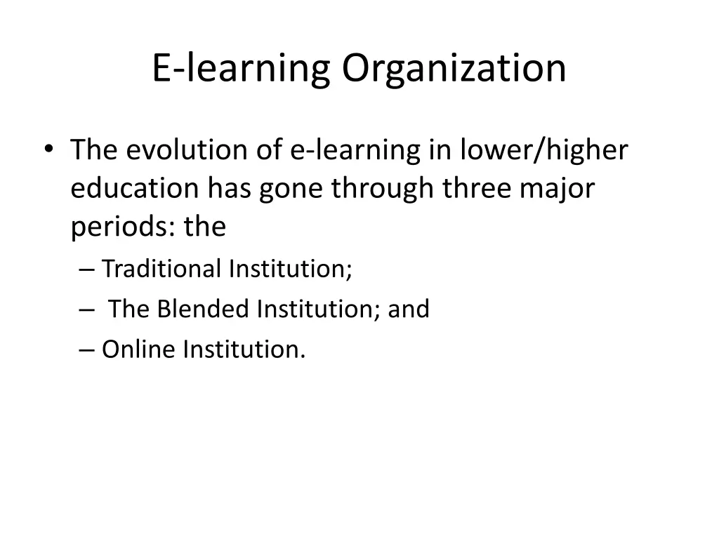 e learning organization