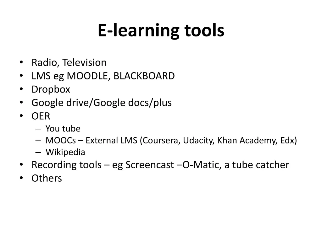 e learning tools