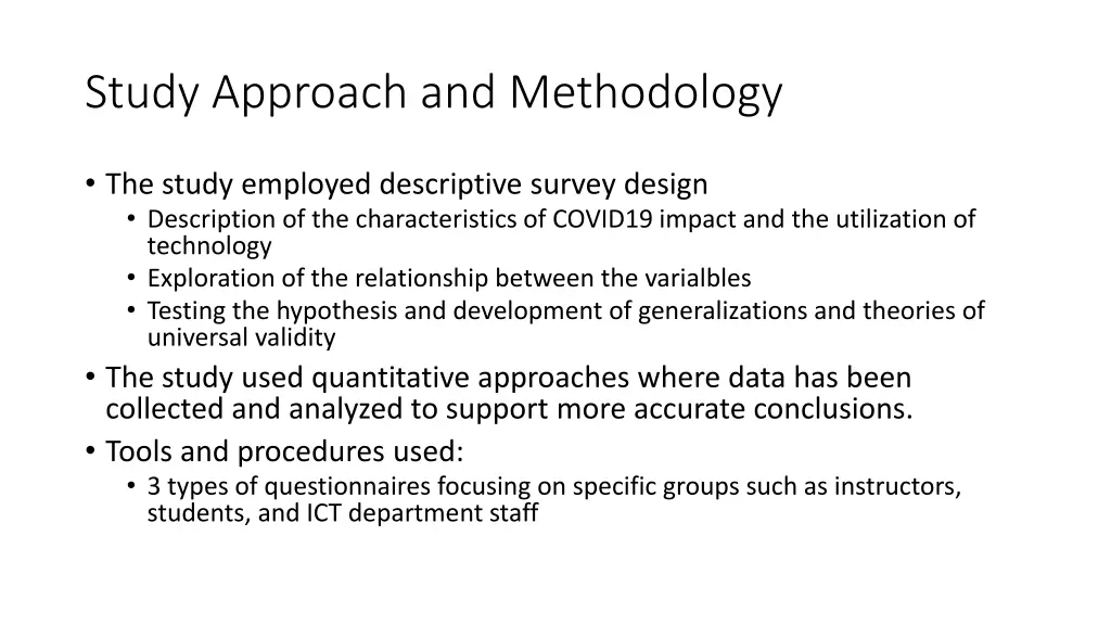 study approach and methodology
