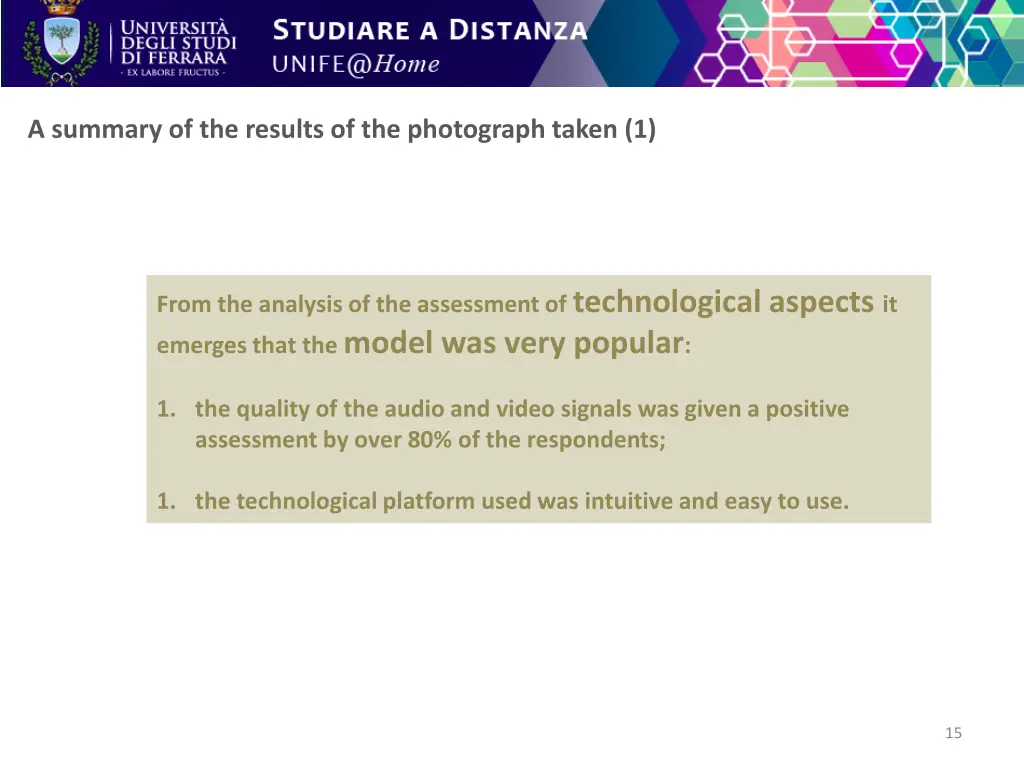 a summary of the results of the photograph taken 1